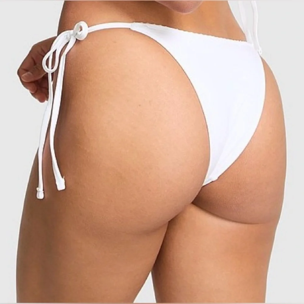 NWT Frankie’s Bikinis Iris Rib Top & Rosemary Itsy Rib Bikini VS White Size S